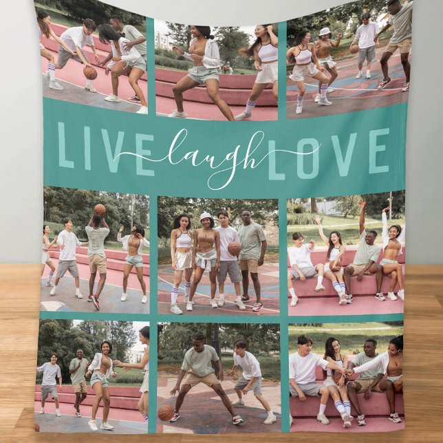 Live-Lachen Liebe 9 FotoCollage Fleecedecke (Von Creator hochgeladen)