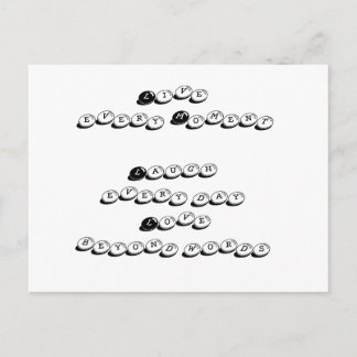 live, lachen, Liebe Anführungskarte Postkarte