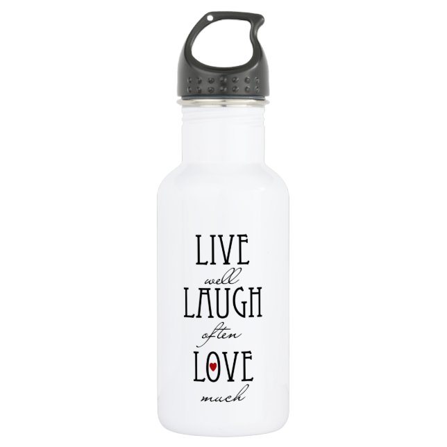 Live-Lachen Liebe Edelstahlflasche (Vorderseite)