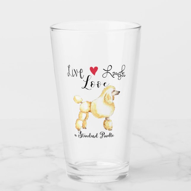 Live-Lachen Liebe eines Standardglases Glas (Vorderseite)