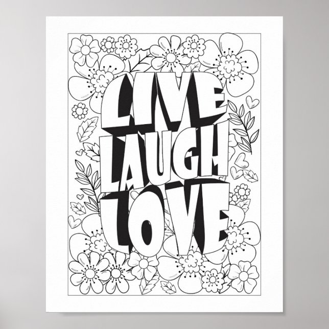 Live-Lachen Liebe Farbe Es selbst Poster (Vorne)