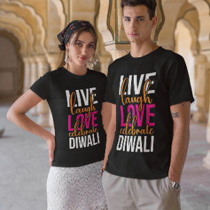 Live-Lachen Liebe feiert Diwali T-Shirt