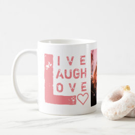 Live-Lachen Liebe Foto Collage Valentine Kaffeetasse