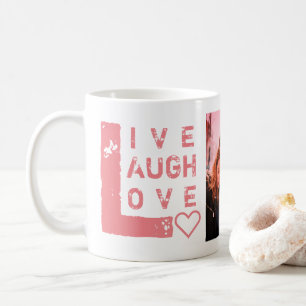 Live-Lachen Liebe Foto Collage Valentine Kaffeetasse