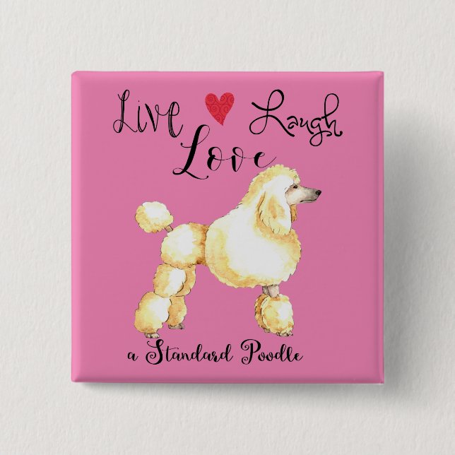 Live-Lachen-Liebe - Golden Retriever Button (Vorderseite)