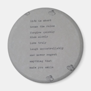 Live, Lachen, Liebe - inspirational Zitat Magnet