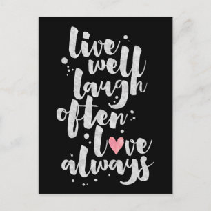 Live-Lachen-Liebe - Inspirationskarte Postkarte