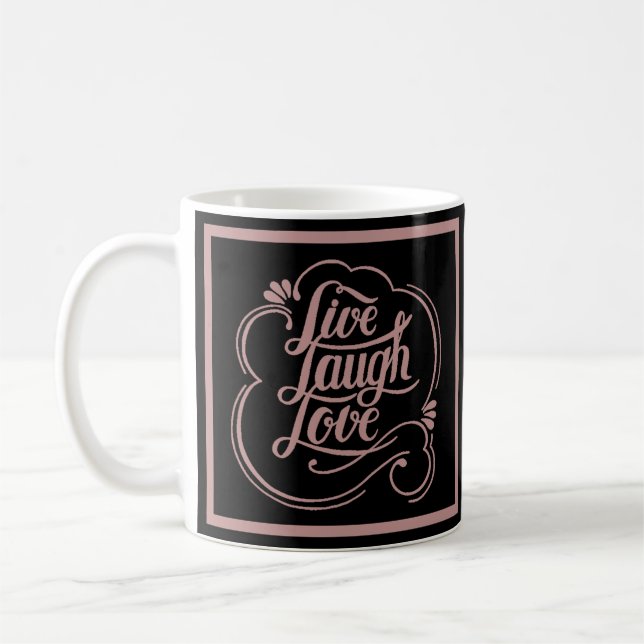 Live-Lachen Liebe Kaffee Tasse (Links)