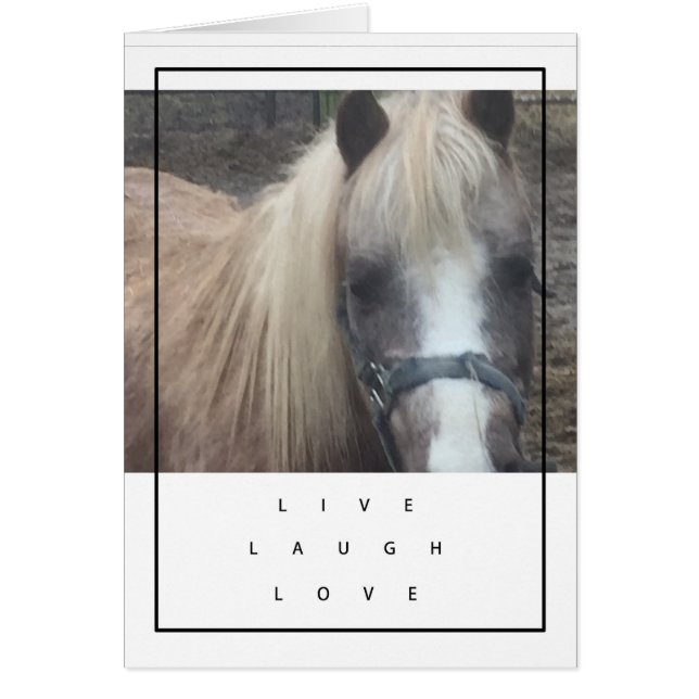 LIVE, LACHEN, LIEBE-PONY - LEERE KARTE (Vorne)