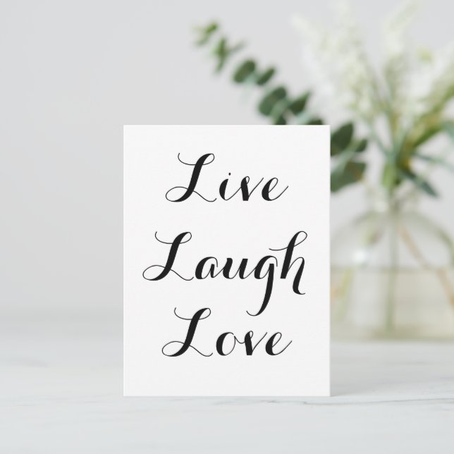 Live - Lachen - Liebe Postkarte (Stehend Vorderseite)