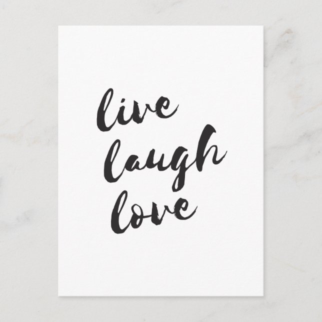 Live, Lachen, Liebe Postkarte (Vorderseite)
