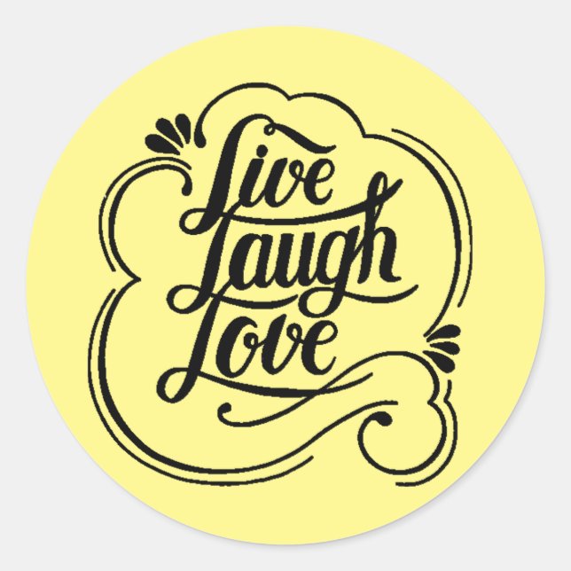 Live-Lachen-Liebe Runder Aufkleber (Vorderseite)