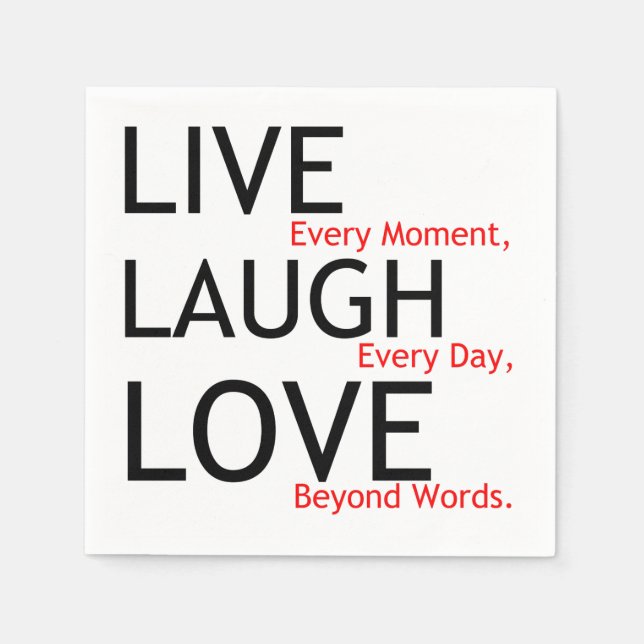 Live-Lachen-Liebe Serviette (Vorderseite)