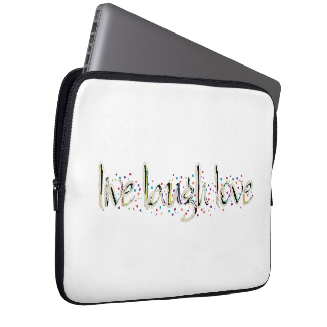 Live, Lachen, Liebe-Wörter Laptopschutzhülle (Vorne Rechts)