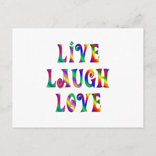 Live-Lachs-Liebe - farbenfrohe Worte Postkarte