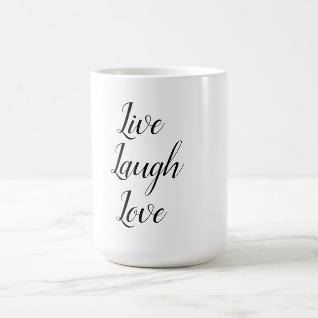 "live, lacht, Liebe" Kaffeetasse (Mittel)
