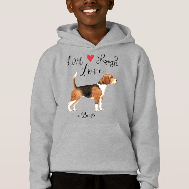 Live Lagh Liebe a Beagle Hoodie (Vorderseite)