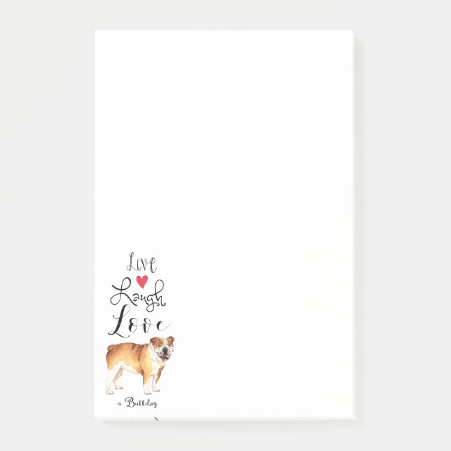 Live Lagh Liebe a Bulldog Post-it Notes Post-it Klebezettel (Vorderseite)