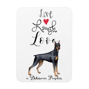 Live Lagh Liebe a Doberman Pinscher Magnet