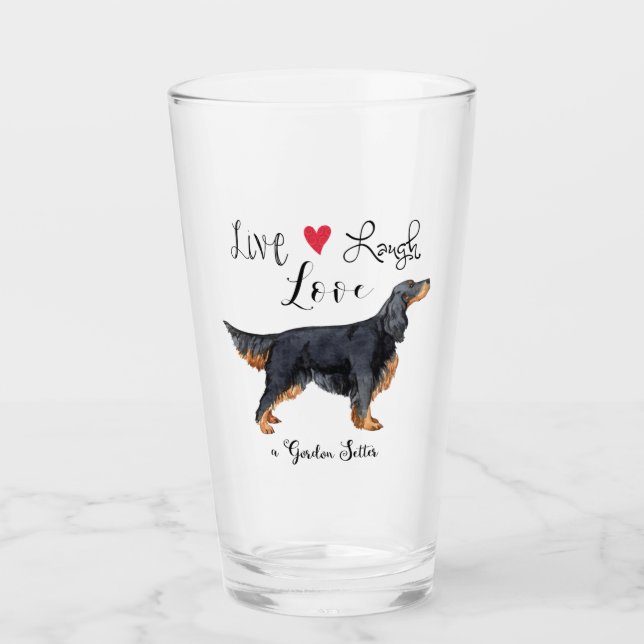 Live Lagh Liebe a Gordon Setter Glass Glas (Vorderseite)