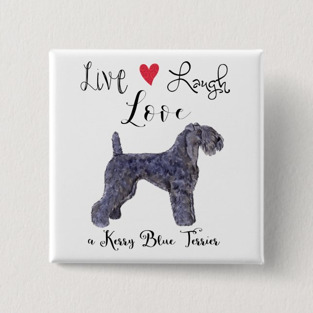 Live Lagh Liebe a Kerry Blue Terrier Button (Vorderseite)