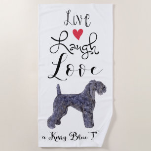 Live Lagh Liebe a Kerry Blue Terrier Strandtuch