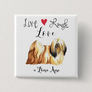 Live Lagh Liebe a Lhasa Apso Button