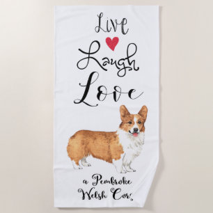 Live Lagh Liebe a Pembroke Welsh Corgi Strandtuch