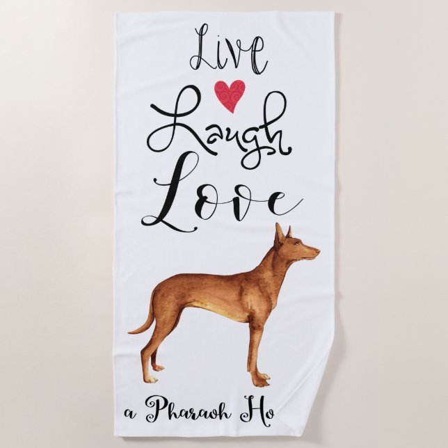 Live Lagh Liebe a Pharaoh Hound Beach Towel Strandtuch (Vorderseite)