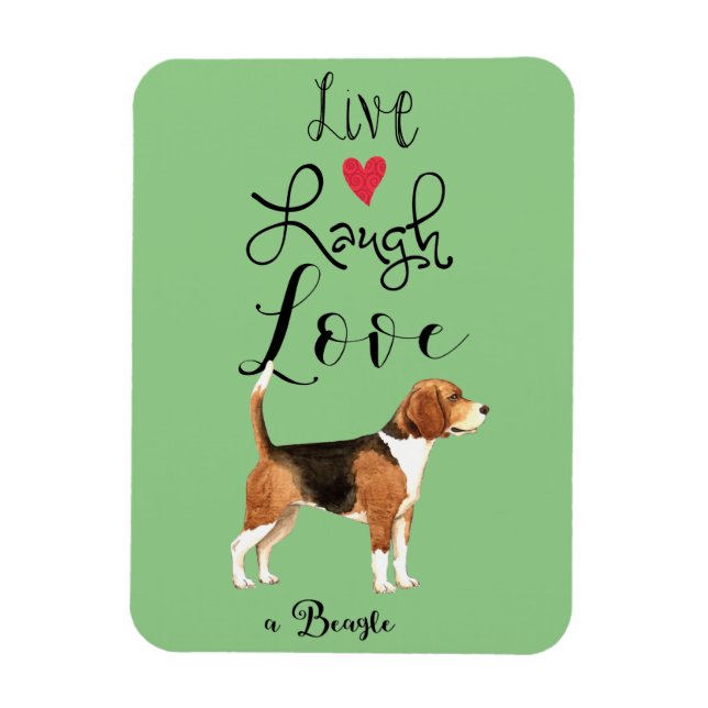 Live Lagh Liebe ein Beagle Magnet (Vertikal)