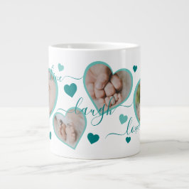 Live Lagh Liebe Foto Herz Aquamarin Jumbo-Tasse