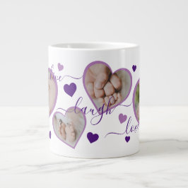 Live Lagh Liebe Foto Herz Lila Jumbo-Tasse