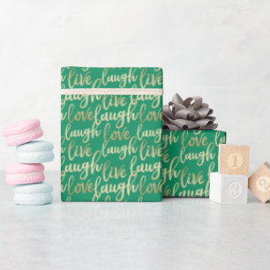 Live-Lagh Liebe Imitate Gold Letters Green Geschenkpapier