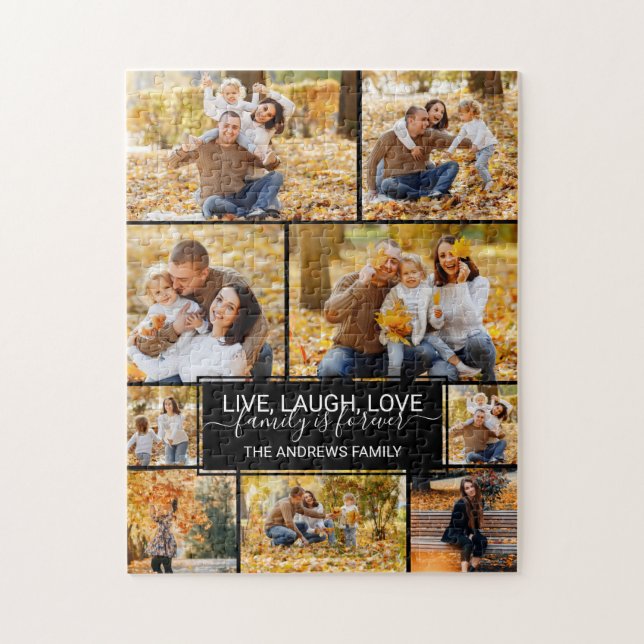 Live-Lagh-Liebe ist für immer ein Foto Collage Puzzle (Vertikal)