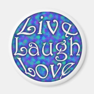 Live Lagh Liebe Magnet auf Blue Floral