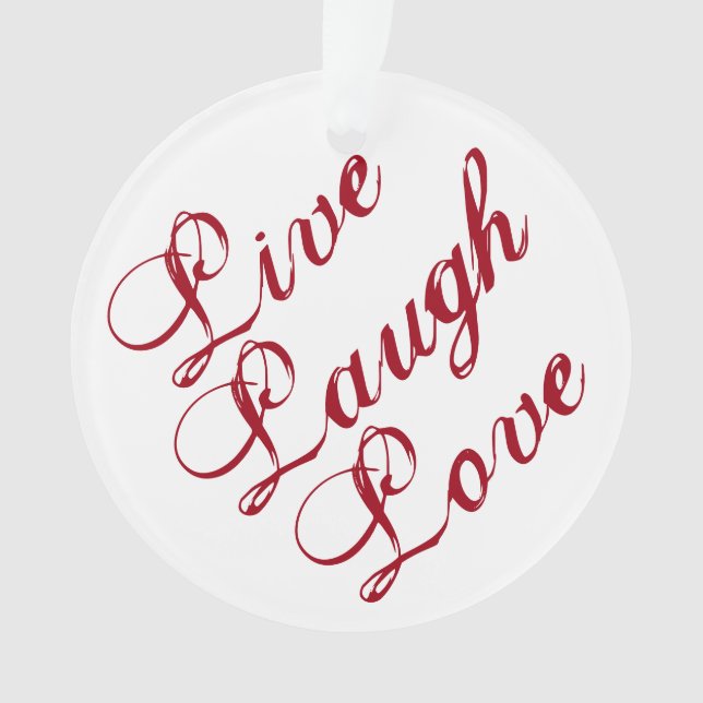 "Live-Lagh-Liebe" Ornament mit rotem Hintergrund (Vorderseite)