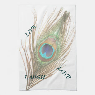 Live Lagh Liebe Peacock Feather Kitchtuch Handtuch