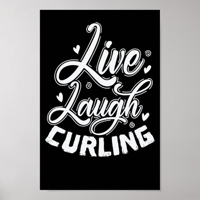 Live Laugh Curling Wintersport Stein Poster (Vorne)