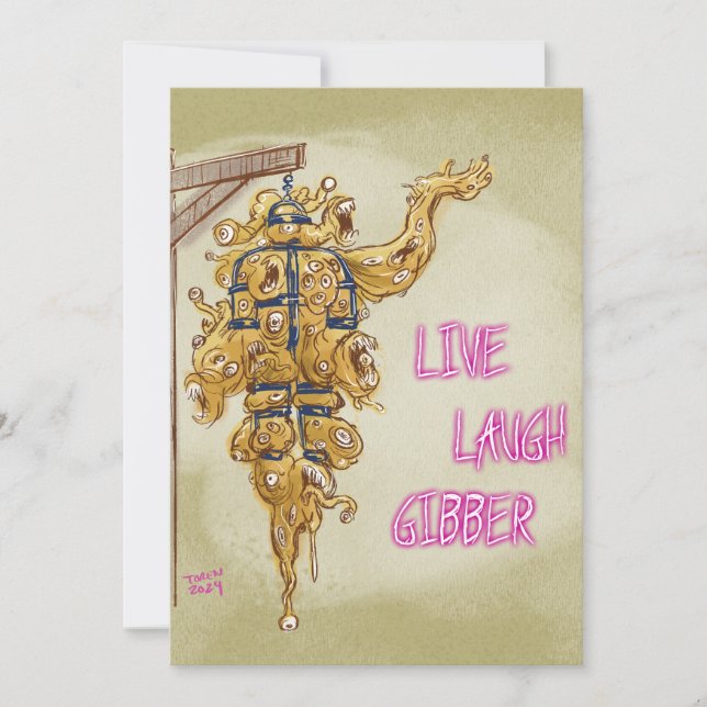 Live Laugh Gibber Card Dankeskarte (Vorderseite)