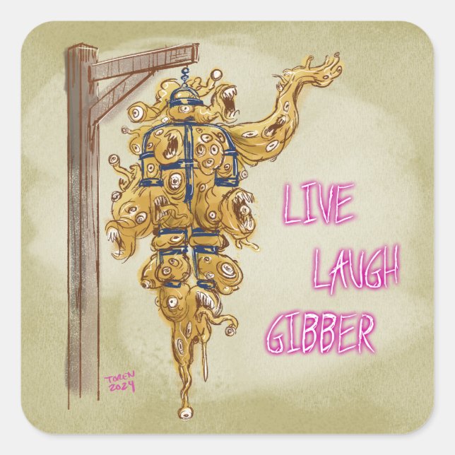 Live Laugh Gibber Sticker (Vorderseite)