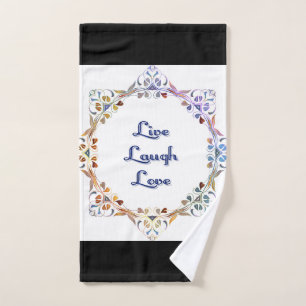 LIVE, LAUGH, Handtuch der LIEBE.