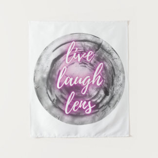 Live Laugh Lens Tapestry Wandteppich