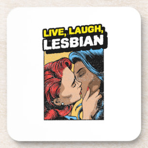 Live Laugh Lesbian Getränkeuntersetzer