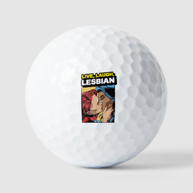 Live Laugh Lesbian Golfball (Vorderseite)