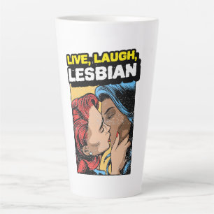 Live Laugh Lesbian Milchtasse