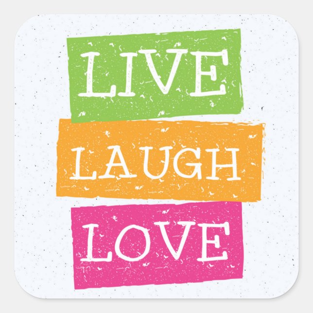 Live-Laugh Liebe 2 Quadratischer Aufkleber (Vorderseite)