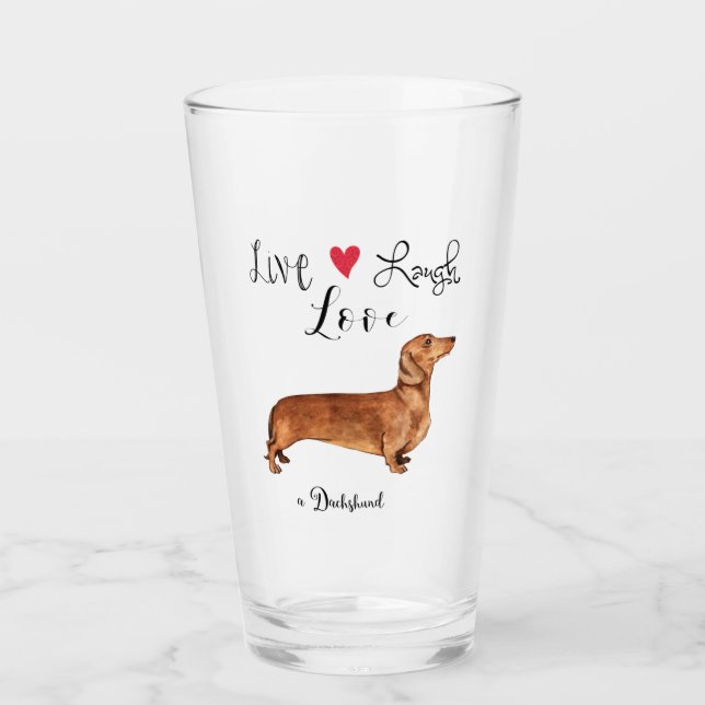 Live-Laugh Liebe a Dackel Glass Glas (Vorderseite)