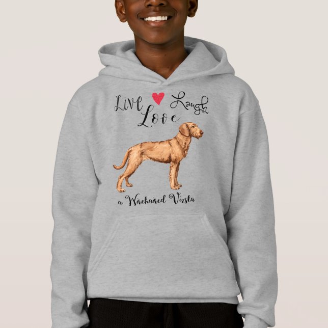 Live Laugh Liebe a Drahthaar Vizsla Hoodie (Vorderseite)