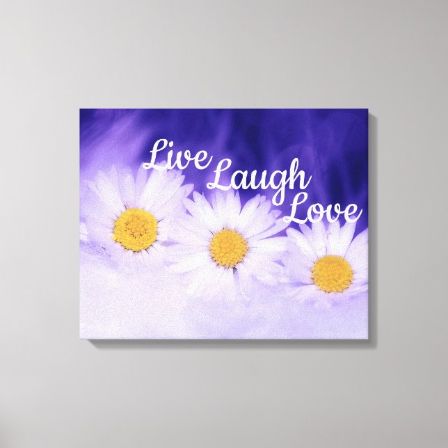 Live Laugh Liebe Daisies Leinwanddruck (Vorderseite)