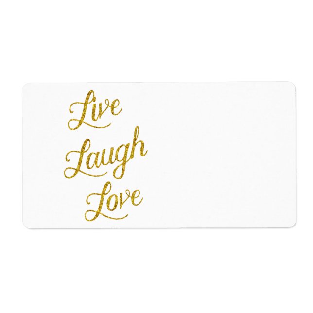 Live-Laugh Liebe Gold Imitate Glitzer Metallic Seq (Vorne)